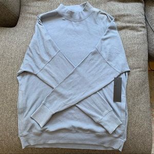 NWT Mono b High Neck Waffle Knit Sweatshirt with Pockets